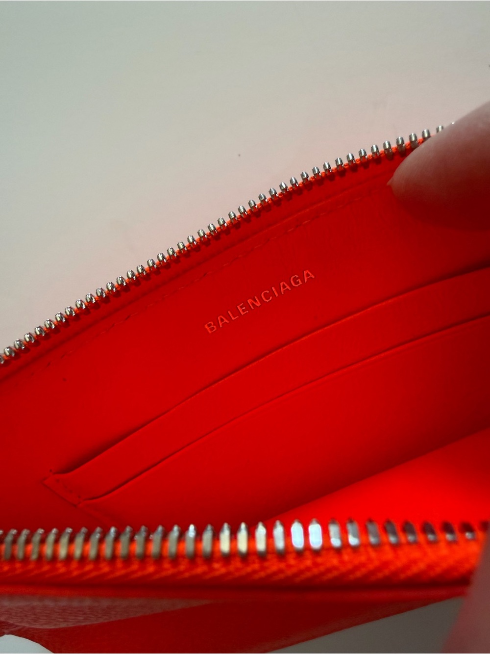Balenciaga Neon Orange Zip Pouch with Wrist Strap - Picture 4 of 9
